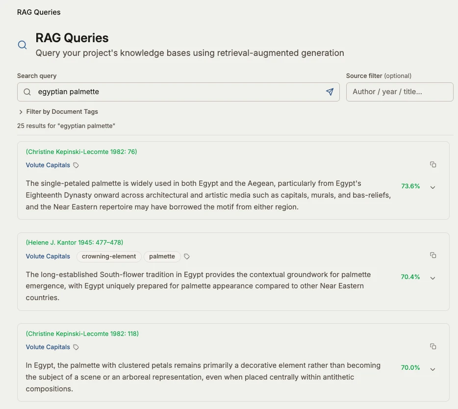 RAG Queries Panel