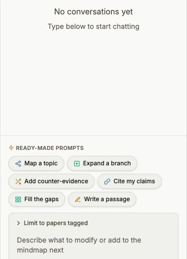 Ready-made prompts above the empty chat box