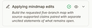 The eye icon on an "Applying mindmap edits" card