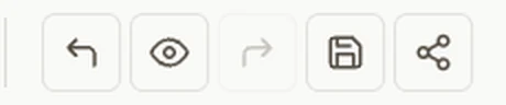 Undo, review last change, redo, snapshots, and share at the top of the map
